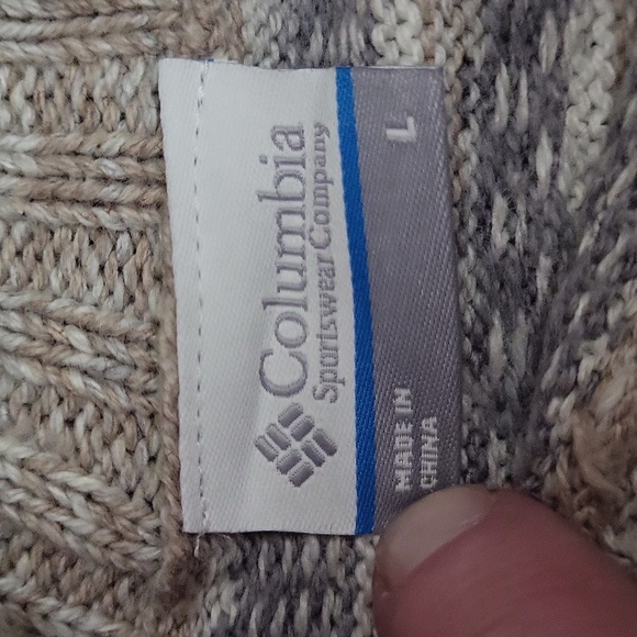 🛍Columbia Womens Large Wool White Tan Argyle Turtleneck Sweater Warm Casual‎ - Picture 4 of 8